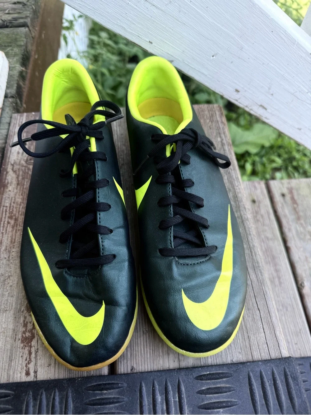 Nike Mercurial Black & Volt Athletic Indoor Soccer Shoes